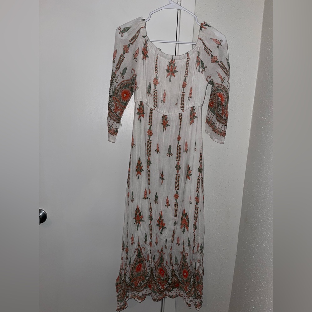 Pink and white off or on shoulder dress size S